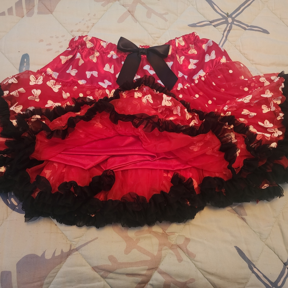Mini Mouse Red and Black Butterfly Skirt